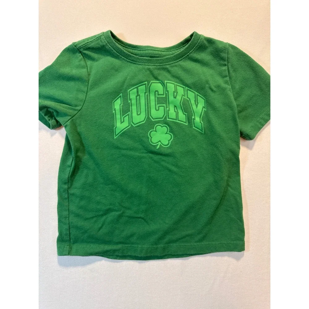 Carter's, Way to Celebrate Boys 2T St Patricks Day Lucky Shirts Green Bundle 2pc